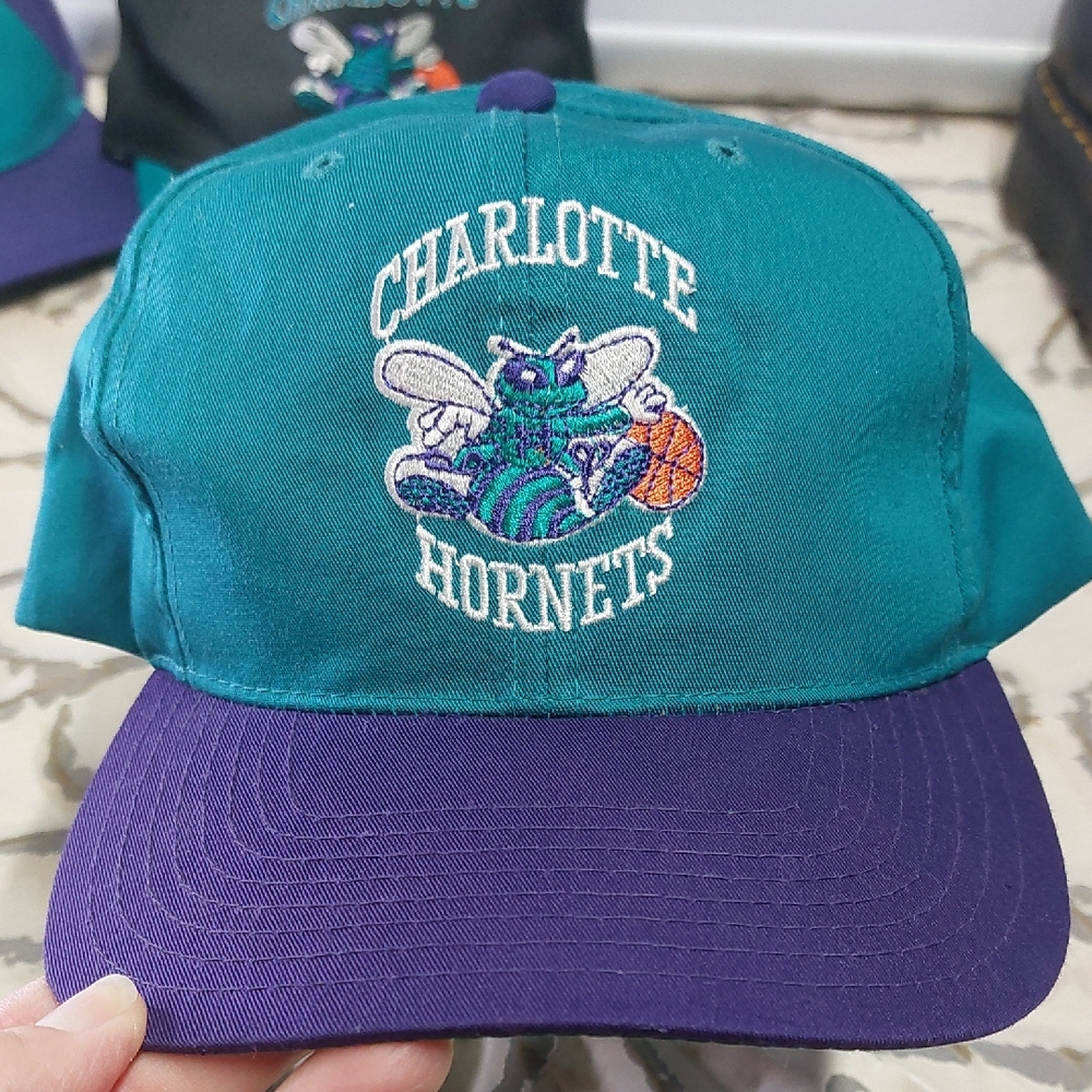 Vintage Charlotte Hornets AJD Snapback Cap 1990's